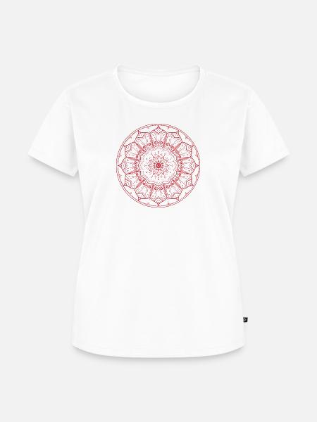 Mandala Design in rot - Frauen Premium Bio T-Shirt - Weiß