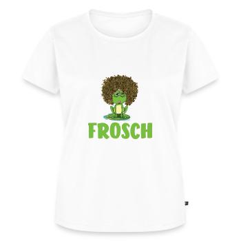 Frosch, Frösche, Frog, Kröte, Froschmotiv Funshirt - Frauen Premium Bio T-Shirt - Weiß - Vorne - AI Model Female 172 dark (172cm)