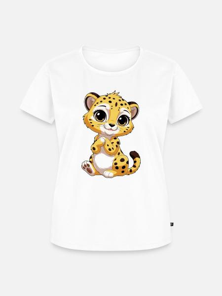 Baby- Gepard - Frauen Premium Bio T-Shirt - Weiß