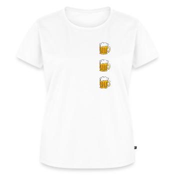 Morgens mittags abends Bier trinken - Frauen Premium Bio T-Shirt - Weiß - Vorne - AI Model Female 172 dark (172cm)