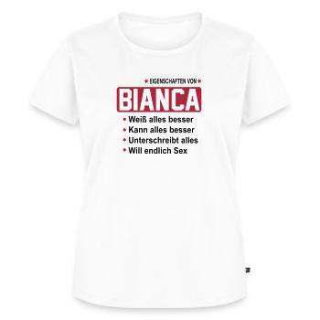 bianca - Frauen Premium Bio T-Shirt - Weiß - Vorne - AI Model Female 172 dark (172cm)