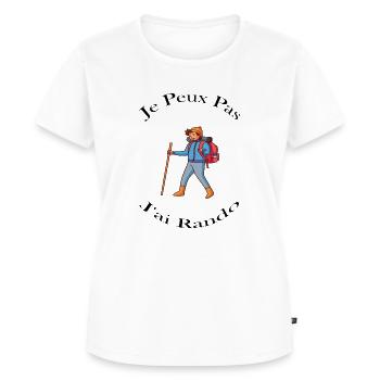 Je peux pas j ai rando idée cadeau humoristique - T-shirt Premium bio Femme - blanc - Devant - AI Model Female 172 dark (172cm)