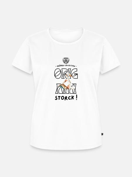 Origami Storck - Frauen Premium Bio T-Shirt - Weiß