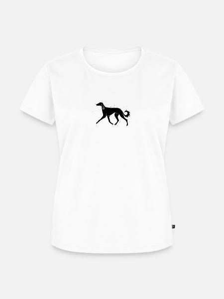 Salukiholzschnitt - Frauen Premium Bio T-Shirt - Weiß