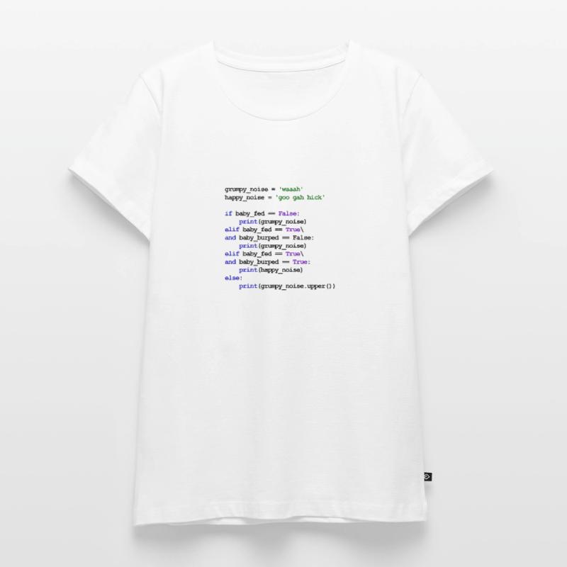 Python Code New Baby - Rock bébé pour dormir T-shirt Premium bio Femme