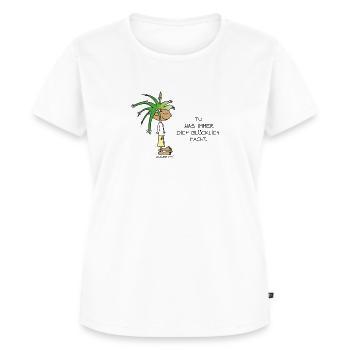 Glücklich - Frauen Premium Bio T-Shirt - Weiß - Vorne - AI Model Female 172 dark (172cm)
