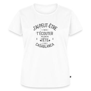 Dans ma Tête je suis à Casablanca - T-shirt Premium bio Femme - blanc - Devant - AI Model Female 172 dark (172cm)