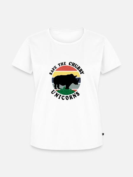 RETTET DAS MOLLIGE EINHÖRNER SHIRT - Frauen Premium Bio T-Shirt - Weiß