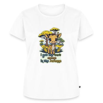Giraffe Best Savanna Mama - 5000 - DIGITAL - Women's Premium Organic T-shirt - white - Front - AI Model Female 172 dark (172cm)