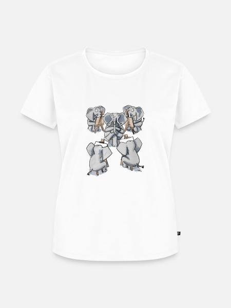 Elefanten zeichnen - Frauen Premium Bio T-Shirt - Weiß
