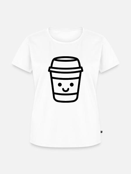 Kaffeebecher - Frauen Premium Bio T-Shirt - Weiß