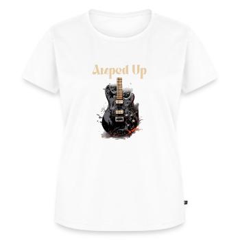 Verstärktes lustiges Zitat Gitarrenlehrer - Frauen Premium Bio T-Shirt - Weiß - Vorne - AI Model Female 172 dark (172cm)