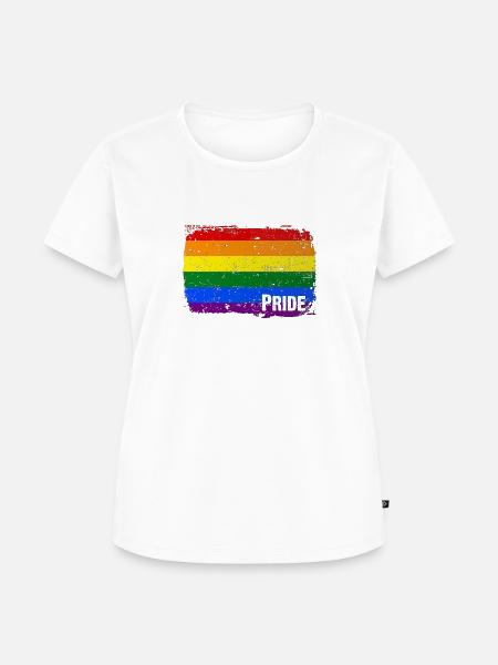 Pride Regenbogen Regenbogenfahne - Frauen Premium Bio T-Shirt - Weiß