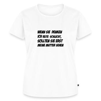 reiten - Frauen Premium Bio T-Shirt - Weiß - Vorne - AI Model Female 172 dark (172cm)