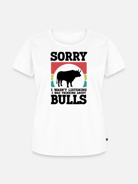 Stier Spruch Retro-Look - Frauen Premium Bio T-Shirt - Weiß