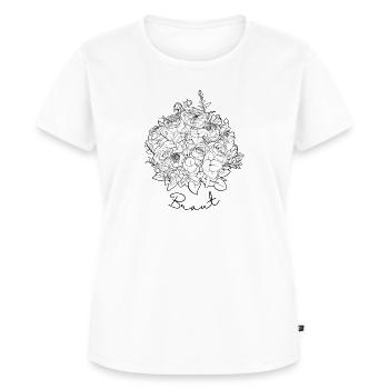 Mariée en pleine floraison - T-shirt Premium bio Femme - blanc - Devant - AI Model Female 172 dark (172cm)