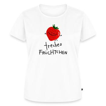 Freches Früchtchen- Erdbeere - Frauen Premium Bio T-Shirt - Weiß - Vorne - AI Model Female 172 dark (172cm)