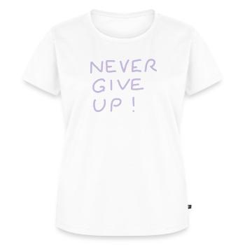 iYpsilon - never give up ! - Frauen Premium Bio T-Shirt - Weiß - Vorne - AI Model Female 172 dark (172cm)