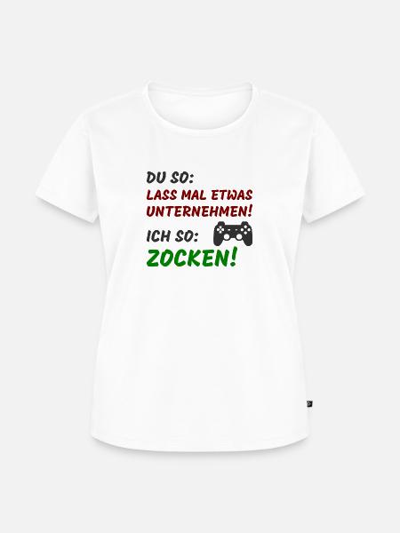 Du so Ich so zocken - Frauen Premium Bio T-Shirt - Weiß