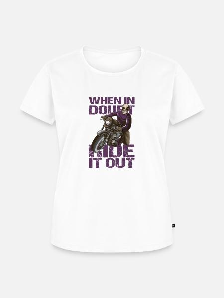 Skull Biker Geschenkidee - Frauen Premium Bio T-Shirt - Weiß