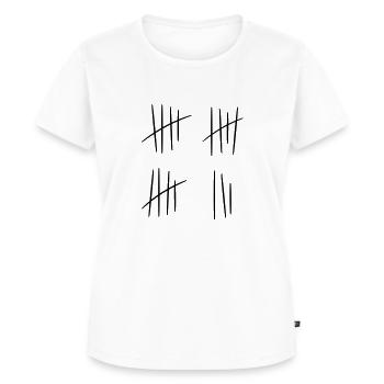 Strichliste zum 18. Geburtstag - Frauen Premium Bio T-Shirt - Weiß - Vorne - AI Model Female 172 dark (172cm)