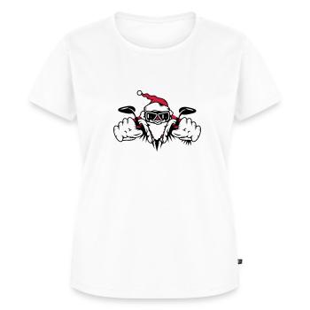 Père Noël sur moto - T-shirt Premium bio Femme - blanc - Devant - AI Model Female 172 dark (172cm)