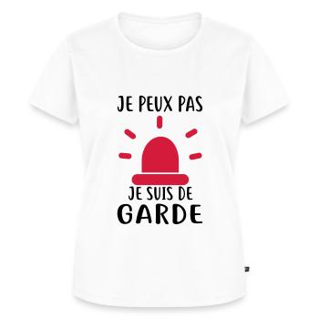 JE SUIS DE GARDE - T-shirt Premium bio Femme - blanc - Devant - AI Model Female 172 dark (172cm)