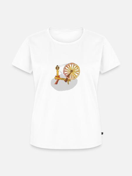 Spinnrad traditionell - Frauen Premium Bio T-Shirt - Weiß