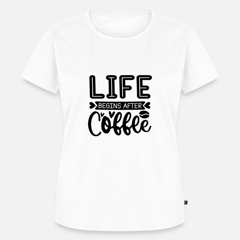 Das Leben beginnt nach dem Kaffee - Frauen Premium Bio T-Shirt - Weiß