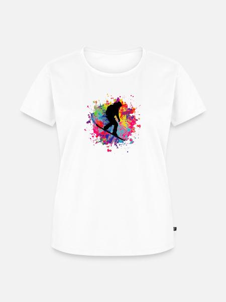 Snowboard Snowboarder Splash - Frauen Premium Bio T-Shirt - Weiß