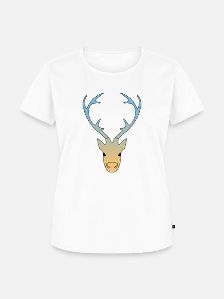 hirsch in farbe - Frauen Premium Bio T-Shirt - Weiß