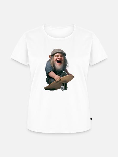 Zwerg lachend - Frauen Premium Bio T-Shirt - Weiß