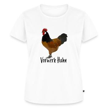 Vorwerk Hahn Vorwerk Huhn Vorwerk Hühner - Frauen Premium Bio T-Shirt - Weiß - Vorne - AI Model Female 172 dark (172cm)