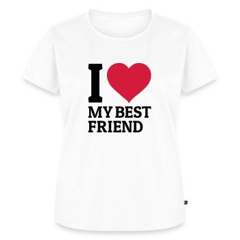 I love my best friend - Frauen Premium Bio T-Shirt - Weiß - Vorne - AI Model Female 172 dark (172cm)