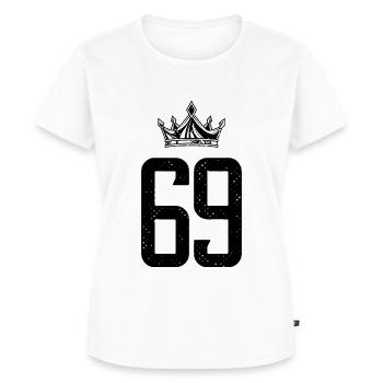 69 Zahl Krone - Frauen Premium Bio T-Shirt - Weiß - Vorne - AI Model Female 172 dark (172cm)
