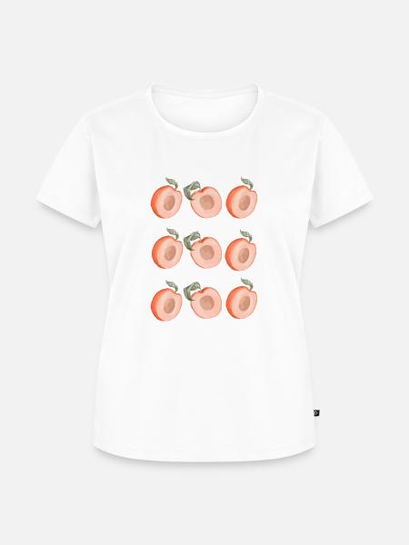 Pfirsich Peach - Frauen Premium Bio T-Shirt - Weiß