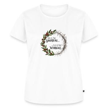 This is the season, This is the reason - Women's Premium Organic T-shirt - white - Front - AI Model Female 172 dark (172cm)