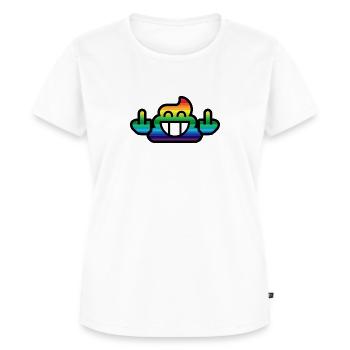 Souriez au caca arc-en-ciel avec Stinkfingers - T-shirt Premium bio Femme - blanc - Devant - AI Model Female 172 dark (172cm)