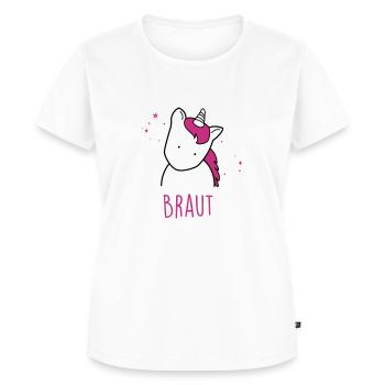 Braut - Einhorn - JGA Shirt - Frauen Premium Bio T-Shirt - Weiß - Vorne - AI Model Female 172 dark (172cm)