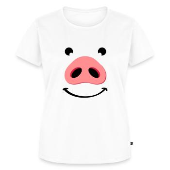 Pig nose happy face. Nose of a pig. - Women's Premium Organic T-shirt - white - Front - AI Model Female 172 dark (172cm)