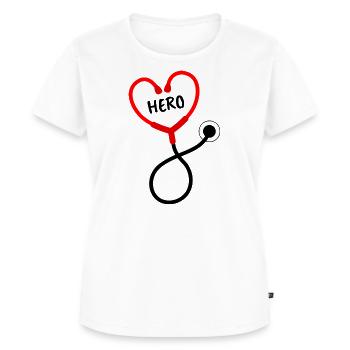 stethoscope hero - Women's Premium Organic T-shirt - white - Front - AI Model Female 172 dark (172cm)