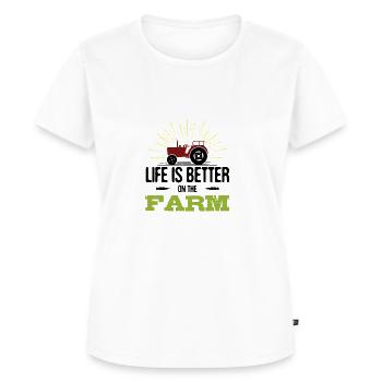 Das Leben auf dem Bauernhof ist besser - Frauen Premium Bio T-Shirt - Weiß - Vorne - AI Model Female 172 dark (172cm)