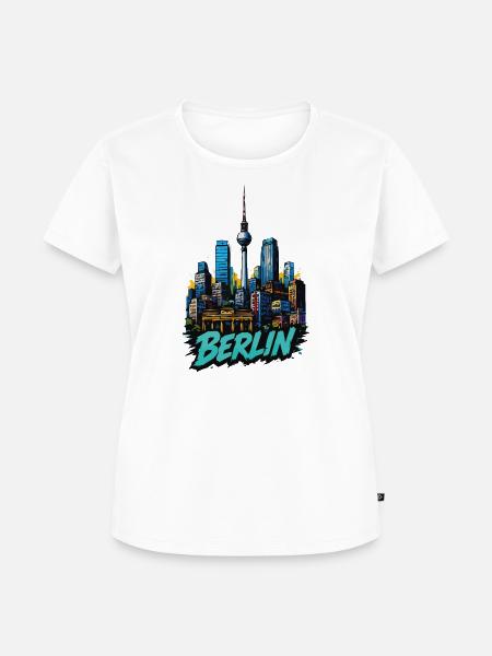 Berliner Skyline Bild - Frauen Premium Bio T-Shirt - Weiß