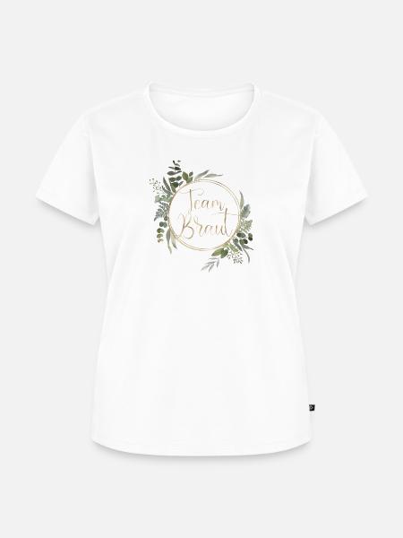 Team Braut! Eukalyptus Kreis - Frauen Premium Bio T-Shirt - Weiß