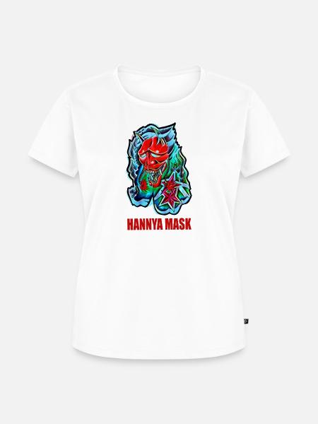 Hannya Mask - Frauen Premium Bio T-Shirt - Weiß