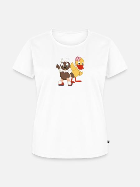 Pittiplatsch & Schnatterinchen - Frauen Premium Bio T-Shirt - Weiß