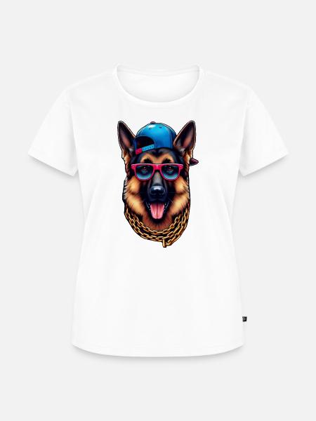 Deutscher Schäferhund Der Rapper - Frauen Premium Bio T-Shirt - Weiß