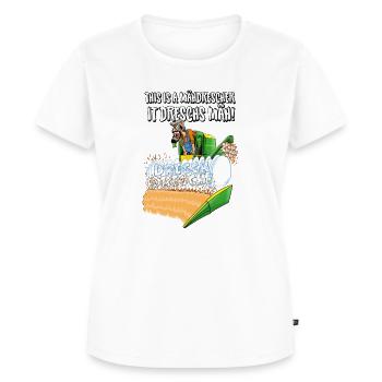 It dreschs MÄH! - Frauen Premium Bio T-Shirt - Weiß - Vorne - AI Model Female 172 dark (172cm)