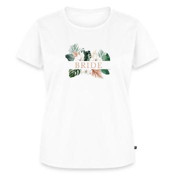 Team Bride! Floral, Boho, Tropic, personalisierbar - Frauen Premium Bio T-Shirt - Weiß - Vorne - AI Model Female 172 dark (172cm)