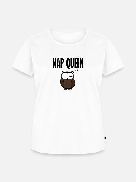 Nap Queen Eule Owl - Frauen Premium Bio T-Shirt - Weiß